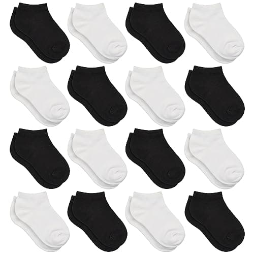 Toddler Socks - 16 Low-Cut Ankle Socks Set, Kids Boys & Girls (4-7 Years Old), No-Show - Image 1