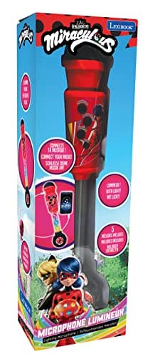 LEXiBOOK Miraculous, Lighting Microphone for Children, Musical Toy Game, Built-in Speaker, Light Effects, Aux-in Cable Plug, Red, MIC90MI - Image 3