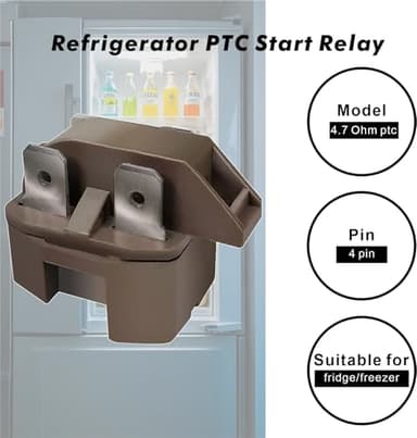 Compressor Start Relay and Overload Protector Kit for Refrigerator Freezer, Compatible with Frigidaire, Gibson, GE, Whirlpool, Roper, Kenmore, Replaces 4387913, 4241370, 7020935, 4387766, 4387836 - Image 2