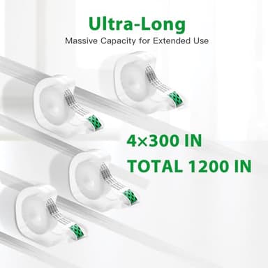 Double Sided Tape Light Duty, 4 Pack, 1/2 x 300 inches, Narrow Double Stick tape with Dispenser for Crafts, Arts Projects, Gifts Wrapping, Alternative to Scrapbook Tape, Office and School Supplies. - Image 4