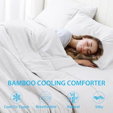 Luxurious 50x70 Inch Lap Quilt & Throw Blanket - Ultra Soft & Breathable Bamboo Viscose Fabric - Perfect for Couch, Bed, Wheelchair, Elderly Care, and Travel, Machine Washable, White - Image 8