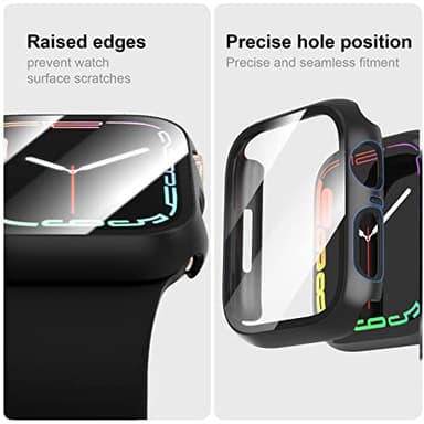 JERXUN 6 Pack Case with Tempered Glass Screen Protector for Apple Watch Series 9/8/7 41mm, Ultra-Thin Scratch Resistant Full Protective Hard PC Bumper Cover for iWatch 41mm Accessories - Image 5