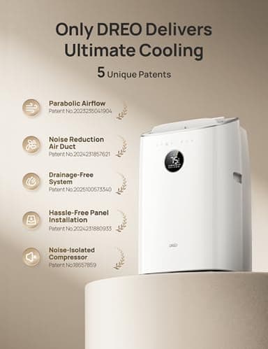 Dreo Portable Air Conditioners, 8000 BTU ASHRAE (5000 BTU DOE) Smart AC Unit for Bedroom with Drainage-free Cooling, 45dB Quiet, APP/Voice/Remote, Portable AC for Room Indoors, AC318S - Image 9