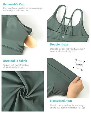 RUNNING GIRL Sports Bras for Women Backless Padded Sports Bra Tank Top Long Line Gym High Impact Sports Bra Push up(WX2569Ash Green,S) - Image 6