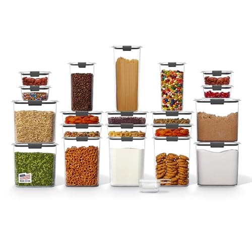 Rubbermaid Brilliance BPA-Free Airtight Food Storage Containers with Lids Set of 20 with Scoops Perfect for Kitchen and Pantry Organization - Image 1