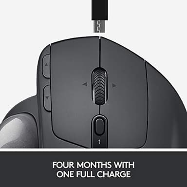 Logitech MX Ergo Wireless Trackball Mouse, Ergonomic Design, Move Content Between 2 Windows and Apple Mac Computers (Bluetooth or USB), Rechargeable - Image 9