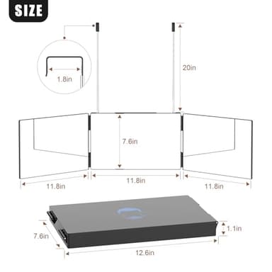 OLIBUY 3 Way Mirror for Hair Cutting, Three Way Mirror for Shaver and Makeup, Height Adjustable with Two Hold Nails, 360 Viewing Angle, Clear Anti-Fog HD Glass - Image 6