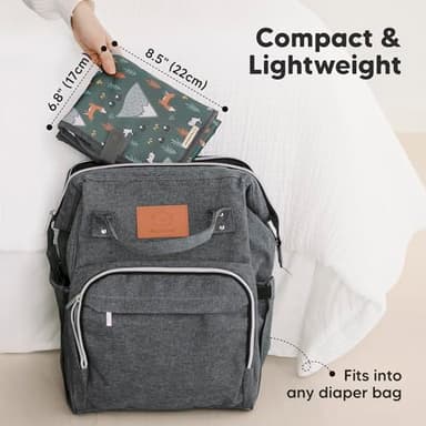 KeaBabies Portable Diaper Changing Pad, Easy Wipe Clean - Foldable Waterproof Baby Changing Mat for Diaper Bag, Compact, Lightweight, 25x13 Newborn, Infant, Baby Changer Travel Essential (Woods) - Image 2