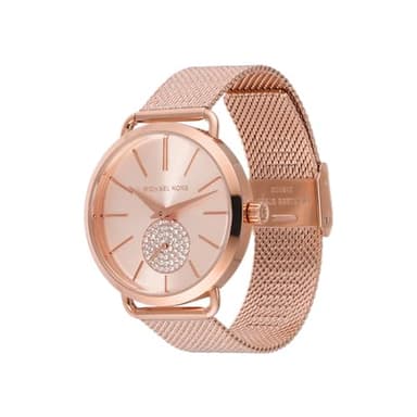 Michael Kors Portia Three-Hand Rose Gold-Tone Stainless Steel Mesh Women's Watch (Model: MK3845) - Image 2