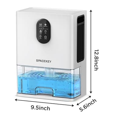 Dehumidifier, 106 OZ Water Tank (1000 sq.ft) Dehumidifiers for Home, Quiet Dehumidifier for Bathroom Bedroom Basement RV with Timer Setting, Auto Shut Off, 7 Colors LED Light, Sleep Modes, White - Image 2