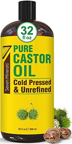 Pure Cold Pressed Castor Oil - Big 32 fl oz Bottle - Unrefined & Hexane Free - 100% Pure Castor Oil for Hair Growth, Thicker Eyelashes & Eyebrows, Dry Skin, Healing, Hair Care, Joint and Muscle Pain - Image 1