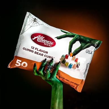 Albanese World's Best, Halloween 12 Flavor Gummi Bear Cubs®, 50-0.5oz Trick or Treat Bags of Halloween Candy - Image 6