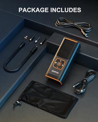 Tire Inflator Portable Air Compressor, 6X Faster 180 PSI Cordless Air Compressor, Air Pump with Pressure Gauge - Portable Tire Inflator for Car, Pickup, Motor, Bicycle, Balls and More - Image 8