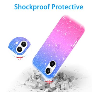 JJGoo Compatible with iPhone 16 Plus Case Clear Glitter, Sparkle Soft TPU Transparent Shockproof Women Girls Slim Bling Sparkly Bumper Cover Phone Case for iPhone 16 Plus 6.7-Inch - Image 7