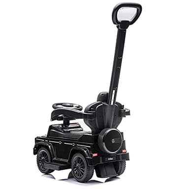 Best Ride On Cars 3 In 1 Mercedes G-Wagon Push Car for Toddlers 1 to 3 Years Old, Kids Outdoor Stroller with Music, Horn Sounds, and Handle, Realistic Driving Experience, Black - Image 9