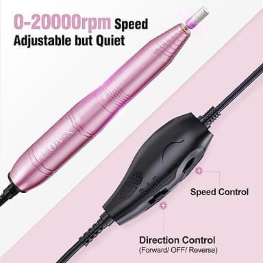 Portable Electric Nail Drill Machine, Professional 20000 RPM USB Manicure Pedicure Drills for Acrylic Nails Gel Polishing Shape Tools - Image 4