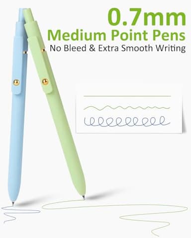 FIOVER Colored Pens, 6 Pack Colorful Gel Pens, Quick-Dry 0.7mm Medium Point for Journaling, Note Taking, Doodling, Aesthetic Office School Supplies, Gifts for Women Men(Multiple Colors) - Image 2