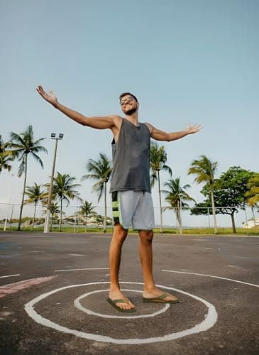 KuaiLu Men's Leather Flip Flops Arch Support Summer Beach Pool Water Thong Sandals Waterproof Rubber Walking Shoes Slip on Orthotic Casual Sport Cushioned Slides Shower Slippers Army Green Size 10.5 - Image 2