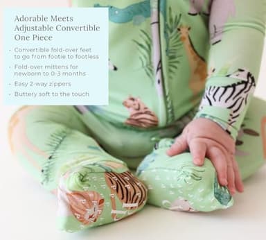 Posh Peanut Convertible Baby Sleepers - Girls Footless Baby Pajamas with 2 Way Zipper for Easy Diaper Changes - Image 5