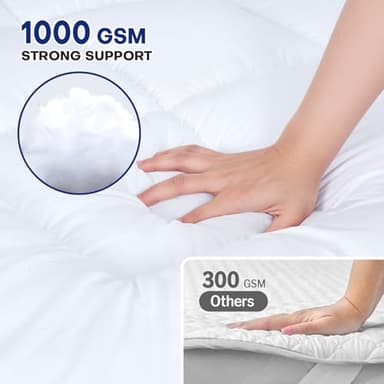 Vipfree Queen Dual Layer 4 Inch Memory Foam Mattress Topper, Relax Body, Relieve Pain and Aid Sleep - 2 Inch Fluffy Pillow Top Queen Mattress Topper and 2 Inch Cooling Gel Memory Foam, 2X Support - Image 5