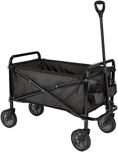 Amazon Basics Collapsible Folding Heavy Duty Utility Wagon for Outdoor Sports, 265 pounds Weight Capacity, Camping, Garden, and Shopping, 27.6 x 40.9 x 20 inches, Black - Image 1
