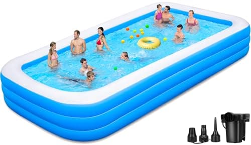 Large Inflatable Pool for Family, 165'' x 76'' x 22'' Full-Sized Blow Up Pool for Adults, Oversized Thickened Inflatable Swimming Pool for Summer Water Party Backyard Garden Lawn - Image 1