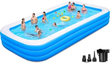 Large Inflatable Pool for Family, 165'' x 76'' x 22'' Full-Sized Blow Up Pool for Adults, Oversized Thickened Inflatable Swimming Pool for Summer Water Party Backyard Garden Lawn - Image 1