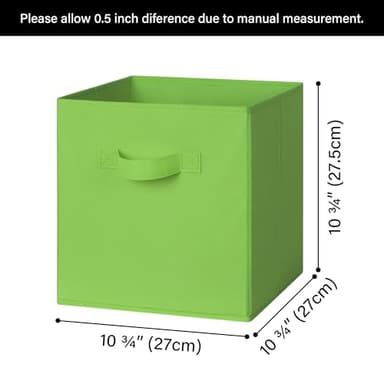 GRANNY SAYS 11 Inch Cube Storage Bins, Colorful Cube Storage Organizer, Fabric Storage Bins, Storage Cubes for Shelves, Closet, Toy Storage Bins for Kids Room, Play Room, Rainbow, 8-Pack - Image 6