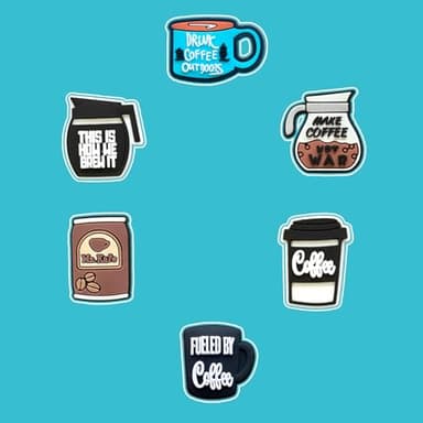 Coffee Shoe Charms for Croc, Coffee Shoe Decoration for Shoes Bracelet Wristband Clog Sandals Birthday Party Favors - Image 3