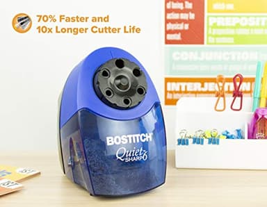 Bostitch Office QuietSharp 6 Electric Pencil Sharpener, Heavy Duty Classroom Sharpener, Size Selector with 6 Different Sizes, Perfect for Classroom and Homeschool Use, Blue - Image 7