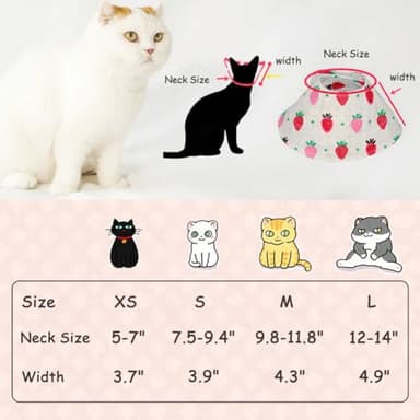 Cat Cone Collar Adjustable After Surgery, Comfortable Pet Cone E-Collar for Large Medium Small Cats Kitten Puppy to Stop Licking(Pink Cat-L) - Image 2