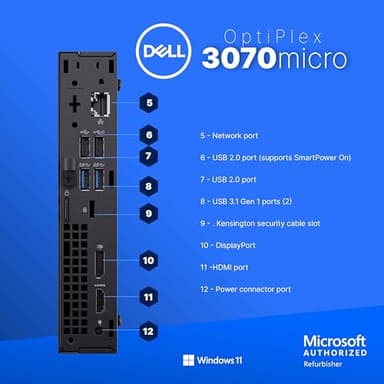 Dell Optiplex 3070 Micro PC | Windows 11 Pro | Intel i5-9500 | 32GB RAM + 1TB SSD | 5G WiFi + BT | Mini Desktop Computer (Renewed) - Image 4