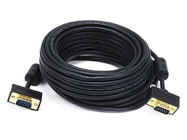 Monoprice Ultra Slim SVGA Super VGA Male to Male Monitor Cable - 35 Feet With Ferrites | 30/32AWG, Gold Plated Connector - Image 1