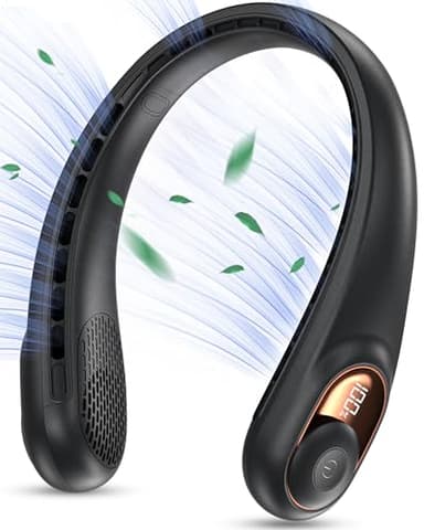 KIDEE Neck Fan, Portable Bladeless Neck Fans, Upgrade 360° Airflow, Super Quiet, 3 Speeds, 4000mAh Personal Wearable Neck Fan, Upgraded Cooling Air Volume USB Rechargeable Hands Free Fan - Image 7