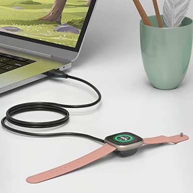 Trami 2 Pack Compatible with Fitbit Sense&Versa 3 Charger, Replacement USB Charging Cable Cord Stand for Versa 3/Versa 4/Sense/Sense 2 Watch,3.3ft+3.3ft - Image 4