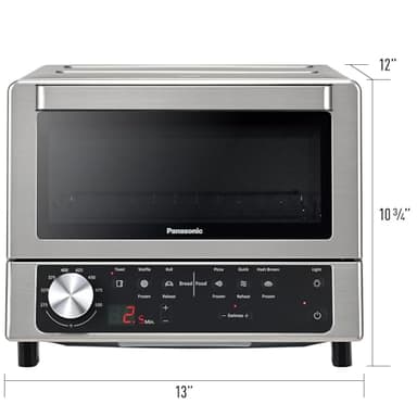Panasonic FlashXpress Toaster Oven Countertop, 4-Slice Compact Size w/Double Infrared Heating, PFAS-free, 6 Auto Cook Options & Precise Temperature Control, 1300W - NB-G200P (Stainless Steel) - Image 11