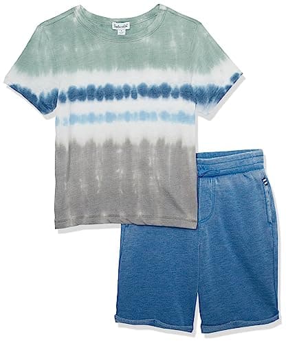Splendid Baby Boys Kids Blue Surf Tie Dye Sleeve Toddlers Short Set, Lapis Tie Dye, 3 US - Image 1