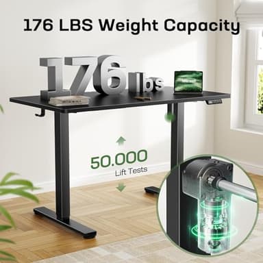 Marsail Electric Standing Desk with One-Piece Desktop,48 x 24 inch Height Adjustable Office Gaming Computer Desk with Deeper Tabletop,Home Office Stand up Desk with 4 Memory Presets, Desk for Bedroom - Image 5