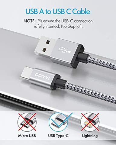 DDIYYI USB Type C Cable Fast Charging (3-Pack 3ft), USB to USB C Cable Braided Charger Cord for iPhone 17 Air 17 Pro Max, iPhone 16e 16/15,15/16 Pro,15/16 Plus,15/16 Pro Max and More USBA to USBC - Image 9