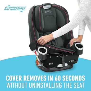 Graco 4Ever DLX 4-in-1 Car Seat, Pink | Infant to Toddler Car Seat, with 10 Years of Use | Rear-facing, Forward-facing and Booster Modes | Safe, Comfortable and Convenient - Image 6