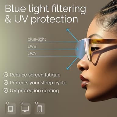 miyya Blue Light Glasses for Women – Oversized UV & Blue Light Blocker Chunky Frames, All-Day Comfort, Stylish Eyewear - Image 4