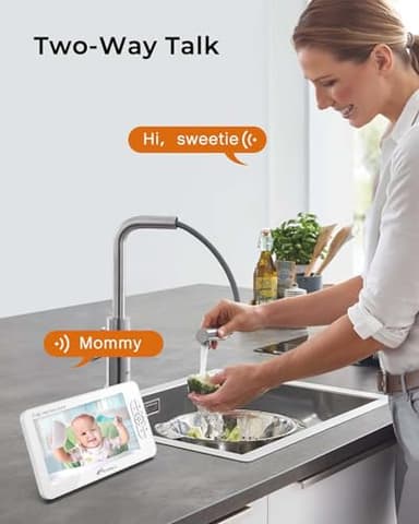 iFamily 7" Large Split Baby Monitor with 2 HD Cameras and Audio, 1080P HD Video Baby Monitor No WiFi,Hack Proof - Image 7