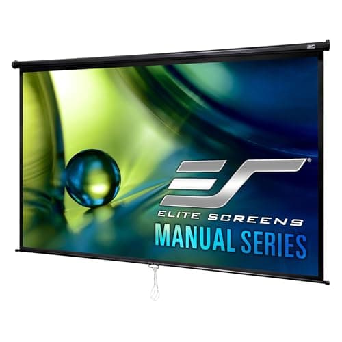 Elite Screens Manual Series, 120-INCH 16:9, Pull Down Manual Projector Screen with AUTO LOCK, Movie Home Theater 8K / 4K Ultra HD 3D Ready, 2-YEAR WARRANTY, M120UWH2 - Image 1