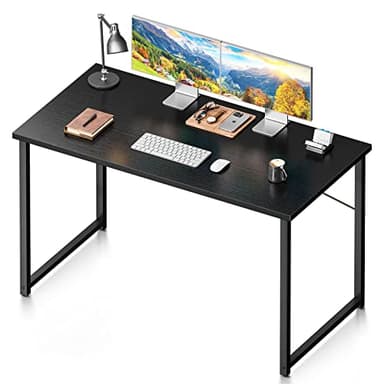 Coleshome 48 Inch Computer Desk, Modern Simple Style Desk for Home Office, Study Student Writing Desk, Black - Image 1
