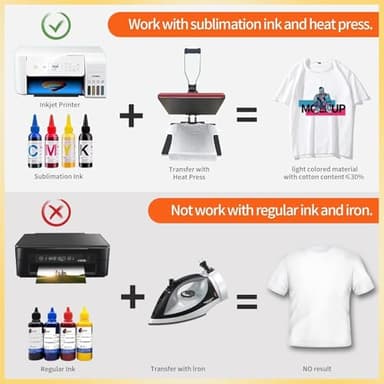A-SUB Sublimation Paper 13x19 Inch 120GSM, 110 Sheets - Compatible with Inkjet Printers & Sublimation Inks, High Transfer Efficiency for T-Shirts, Mugs, Crafts - Image 6