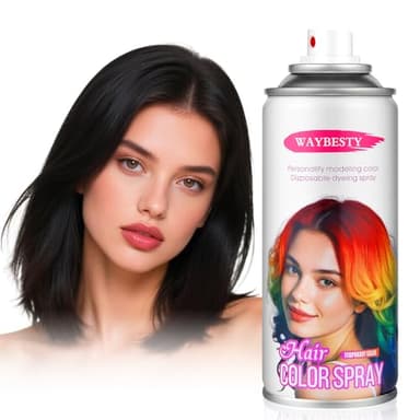 Temporary Hair Color Spray For Women Kids Men, Washable Temporary Hair Dye Spray One Day Hair Color Wax Non-Sticky For Cosplay Party DIY, Christmas Party, Halloween Crazy Hair Day (Black, 4.06 oz) - Image 1
