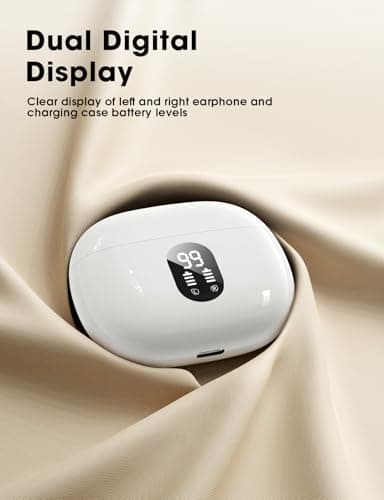 ZZU Wireless Earbuds, 2025 Ear Buds with Big Bass Stereo Sound, Lightweight Bluetooth Earbuds with 48 Hours Playtime, in-Ear Fit Earphones, IPX7, Hands-Free Calls with AI for iPhone, Android, Pad - Image 6