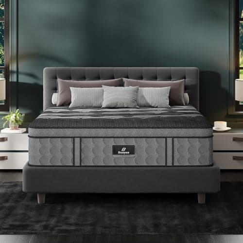 King Size Mattress, 14 Inch King Mattress in a Box, Memory Foam Hybrid Mattresses with Individual Pocket Spring, Pressure Relief, Optimal Edge Support & Motion Isolation, Breathable, CertiPUR-US - Image 1