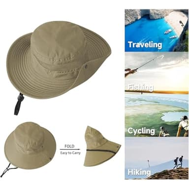 ZOORON Sun Hats for Men Women Fishing Hat UPF 50+ Wide Brim Bucket Hat Summer with UV Protection for Hiking Beach Hats - Image 2