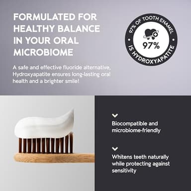 InoPro Natural Whitening Hydroxyapatite Toothpaste with Probiotic for Sensitive Teeth, Fluoride Free Enamel Repair Remineralizing Toothpaste, SLS Free, Baking Soda, Coconut Oil, 5oz - Image 5